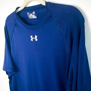 Under Armour Men's Loose HeatGear Short Sleeve Athletic Shirt L Navy Blue